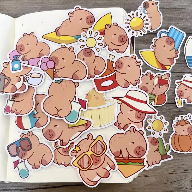 Capybara Life Sticker Pack | Vinyl Decals for Journals, Planners & Gifts