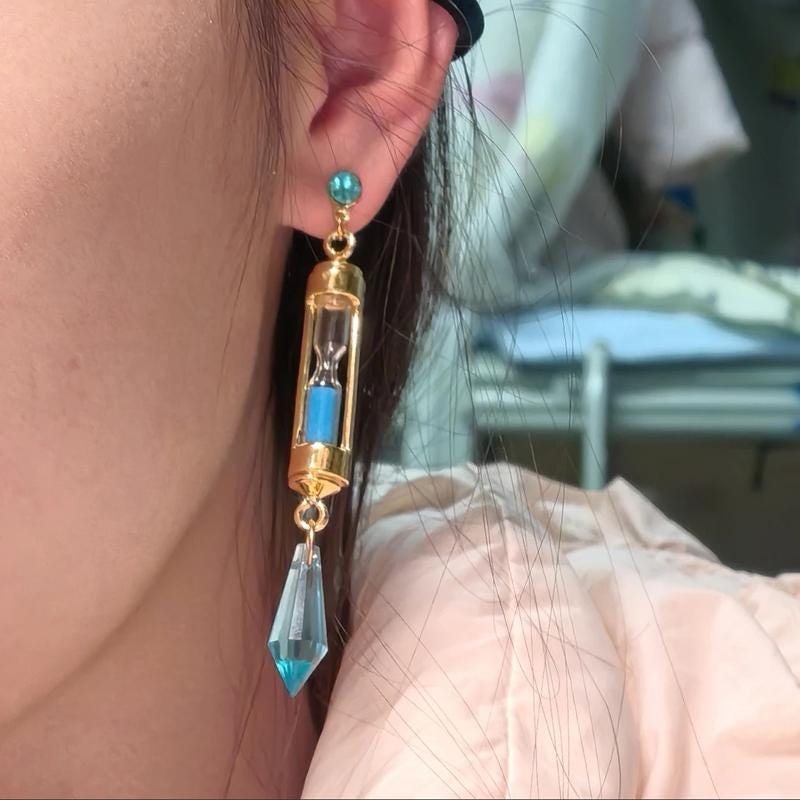 Vanitas Inspired Dangle Earrings, Anime Crystal Earrings, Cosplay Jewelry Gift