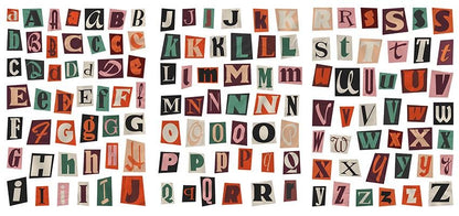 Ransom Letter Alphabet Stickers, Magazine Style Cutout Letters, Scrapbook & Junk Journal Sticker Sheet