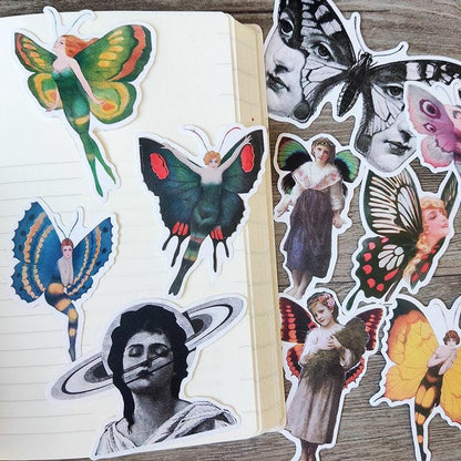 Butterfly Stickers, Vintage Nature Journaling & Scrapbook Decals